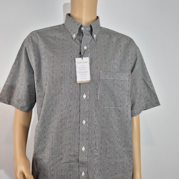 Roundtree & Yorke Gold Label Men's Shirt Size S Short Sleeve Black Plaid (55) - Picture 1 of 12